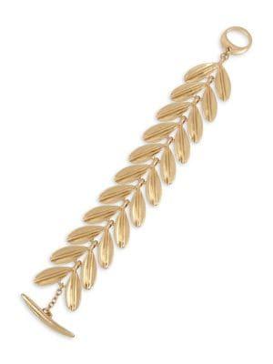 Robert Lee Morris The Goddess Sculptural Leaf Link Bracelet