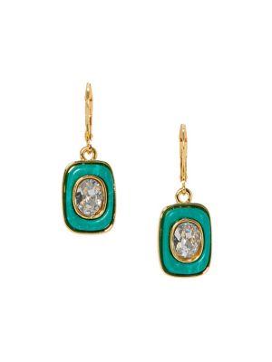 Vince Camuto Goldtone & Clear Crystal Leverback Drop Earrings