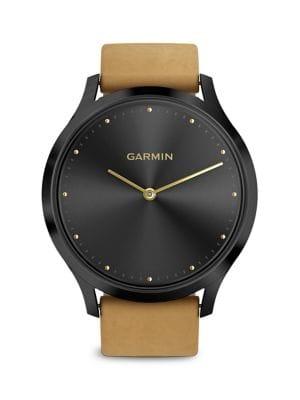 Garmin Vivomove Hr Stainless Steel & Suede-strap Smart Watch
