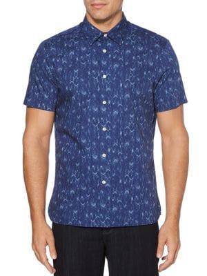 Perry Ellis Chevron Digital Print Short Sleeve Shirt