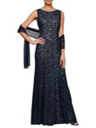Alex Evenings 2-piece Fit-&-flare Dress & Shawl Set