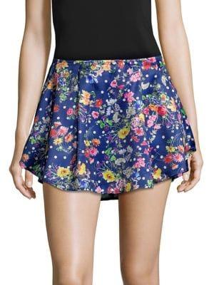 Design Lab Floral Pleated Skort