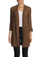Nipon Boutique Perforated Ribbed Cardigan