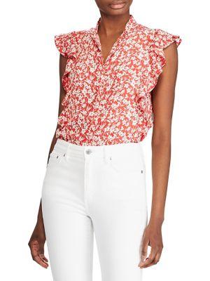 Lauren Ralph Lauren Floral Printed Crepe Top