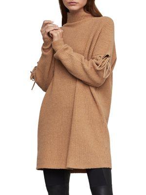 Bcbgmaxazria Corset Tie Cotton-blend Tunic Sweater