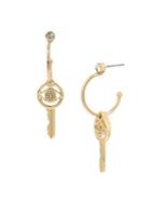 Bcbgeneration Starry Eyed Goldtone & Crystal Hoop Key Drop Earrings