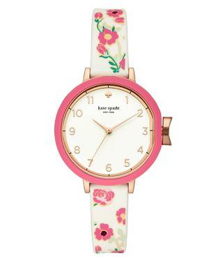 Michael Kors Park Row Silicone Floral Strap Watch