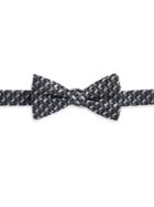 Black Brown Geometric Silk Bow Tie