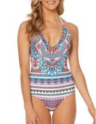 Jessica Simpson Versailles Lace Back One-piece Maillot