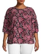 Michael Michael Kors Plus Plus Sweetheart Paisley Top