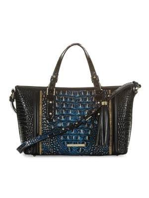 Brahmin Mini Lazuli Melbourne Asher Embossed Leather Crossbody Bag