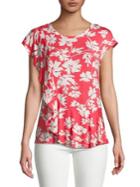 Ivanka Trump Ruffled Floral Print Top