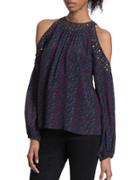 Plenty By Tracy Reese Embellished Cold Shoulder Blouse