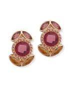 Anne Klein Crystal Button Drop Earrings