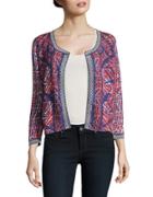 Nic+zoe Petites Picasso Printed Open-front Cardigan