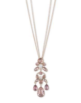 Givenchy Multi-chain Blush Crystal Pendant Necklace