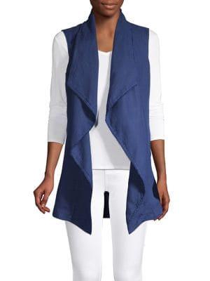 Tommy Bahama Draped Open-front Linen Vest