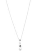 Nadri Crystal And Faux Pearl Drop Pendant Y-necklace