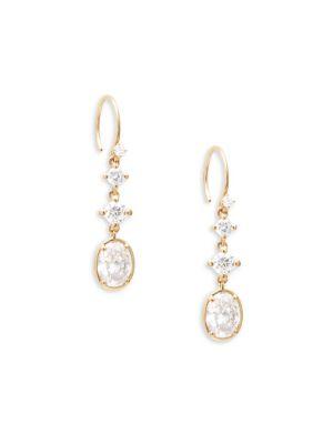 Nadri Goldtone And Crystal Drop Earrings