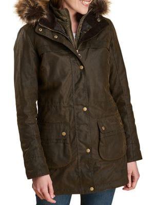 Barbour Dartford Faux Fur Hooded Jacket