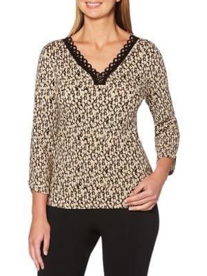 Rafaella Printed Grommet Top