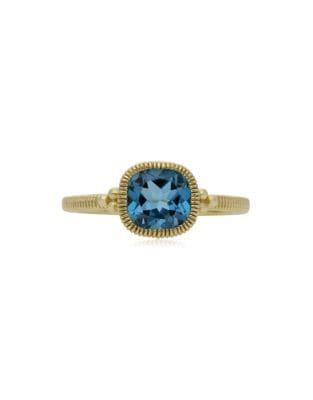 Ripka Boca London Blue Topaz And 14k Yellow Gold Stack Ring
