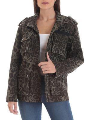 Avec Les Filles Leopard-print Cotton Cargo Jacket