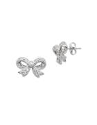 Lord & Taylor Crystallized Sterling Silver Bow Stud Earrings