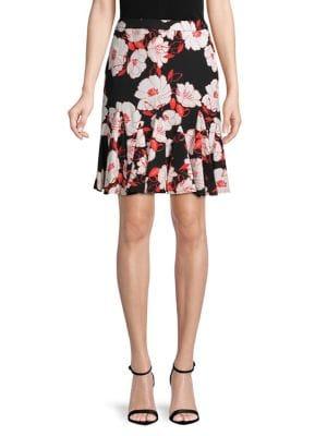 Karl Lagerfeld Paris Printed Flippy Skirt