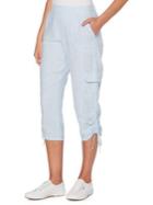 Rafaella Striped Linen & Cotton Blend Capri Pants