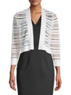 Calvin Klein Striped Open-front Cropped Cardigan