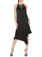 Laundry By Shelli Segal Beaded Asymmetrical Midi Dress