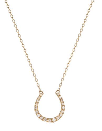Lord & Taylor 14k Yellow Gold And Diamond Horse Shoe Necklace