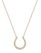 Lord & Taylor 14k Yellow Gold And Diamond Horse Shoe Necklace