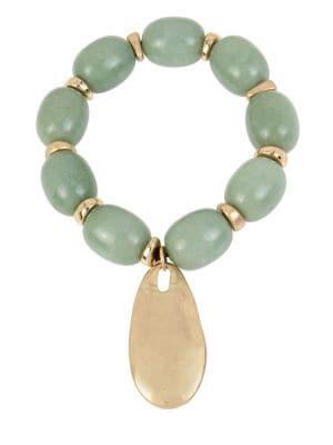Robert Lee Morris Collection Jade Bracelet With Paddle Charm