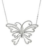 Lord & Taylor 14kt. White Gold And Diamond Butterfly Necklace