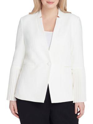 Tahari Arthur S. Levine Plus Starneck Pleat-sleeve Jacket