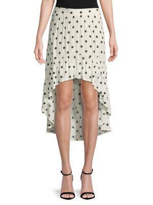 Design Lab Lord & Taylor Polka Dot Hi-lo Skirt