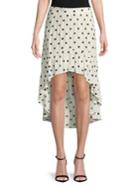 Design Lab Lord & Taylor Polka Dot Hi-lo Skirt