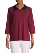 Karl Lagerfeld Paris Lace-trim Stretch Top
