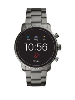 Fossil Q Explorist Hr Generation 4 Smoke Stainless Steel Smart Watch