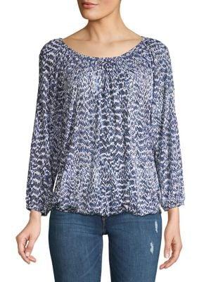 Michael Michael Kors Printed Long-sleeve Top