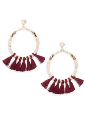 Design Lab Tasseled Bead-hoop Earrings
