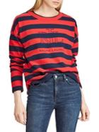 Lauren Ralph Lauren Striped Logo French Terry Tee