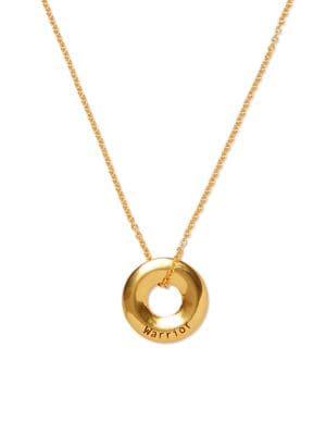 Sole Society Identity Coins Goldtone Warrior Pendant Necklace