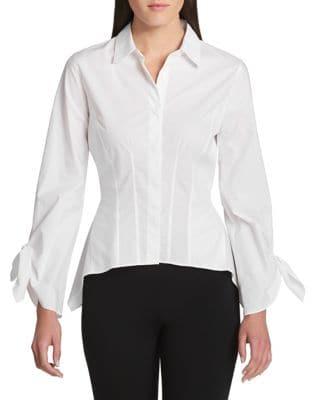 Donna Karan Tie Cuffs Blouse