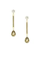Etienne Aigner Goldtone And Glass Quartz Linear Drop Earrings