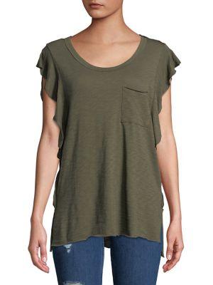 Free People Ruffle Hi-lo Top