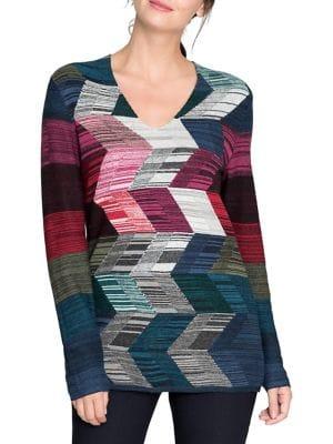 Nic+zoe Petites Petite Petite Chevron-stitch Sweater
