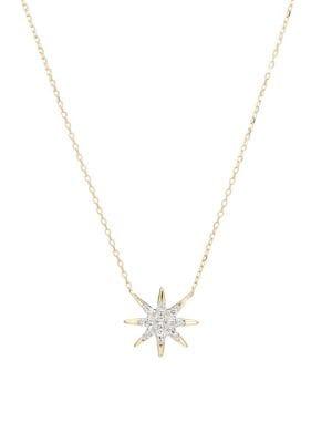 Adina Reyter 14k Yellow Gold & 0.05 Tcw White Diamond Pave Starburst Necklace